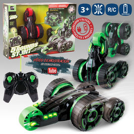 Coche radio control acróbata 5 rounds stunt 5 ruedas y luz