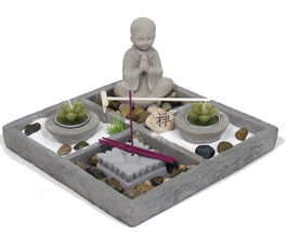 Jardín Zen cuadrado Buda 24x24x12cm