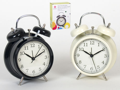 Reloj despertador metal 17cm Beige 