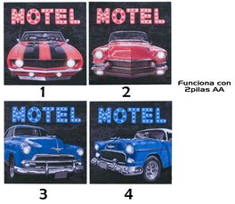 Cuadro coche cars 40x40cm con luz