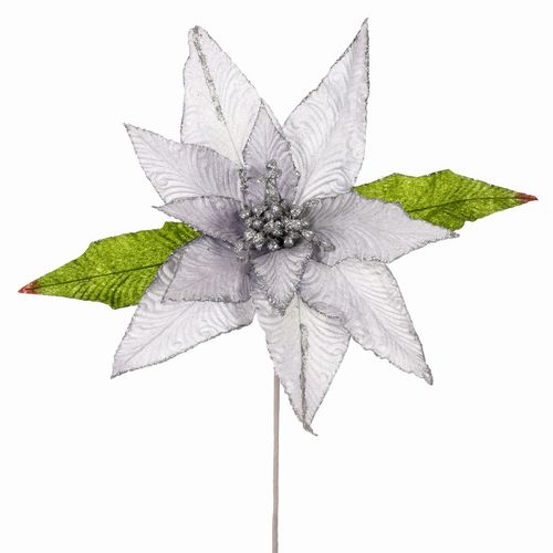 Poinsettia color plata decoración de Navidad 50 x 50 x 40 cm
