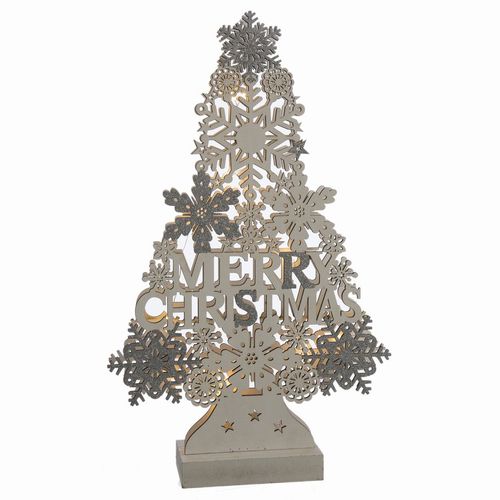 Árbol con luz de madera de Navidad 28.8 x 7 x 45.7 cm