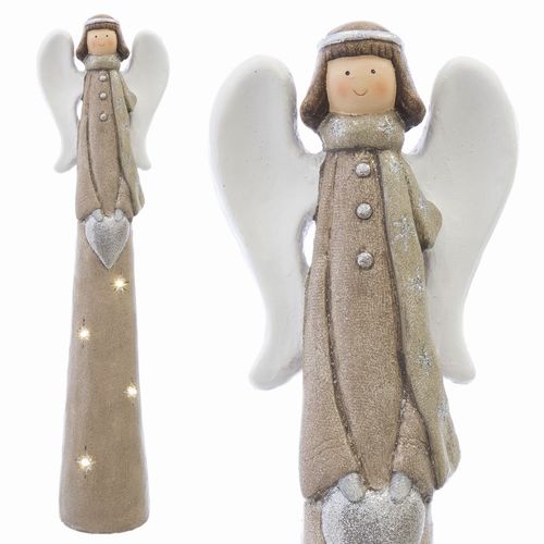 Ángel de cerámica decoración de Navidad 15 x 11 x 61 cm