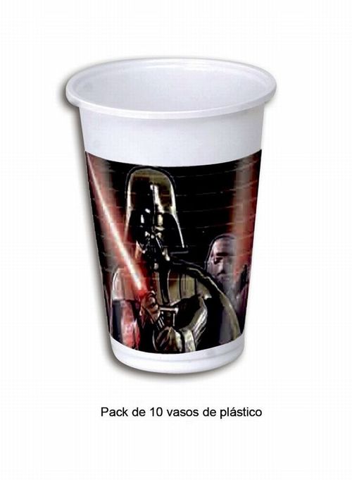 Pack de 10 vasos de plstico de Star Wars 200 ml