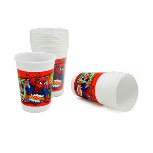 Pack de 10 vasos de plstico de Spiderman