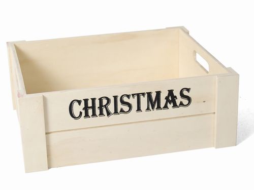 Caja de madera de Navidad grande  36 x 30 cm