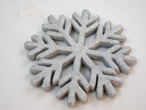 Colgante copo de nieve color plata 23 cm