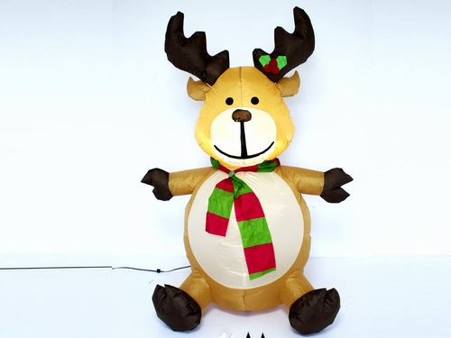 Hinchable de reno de Navidad con 1 led 120 cm