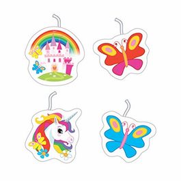 Pack 4 velas Fantasía unicornio