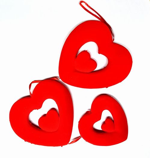 Pack de 3 corazones rojos