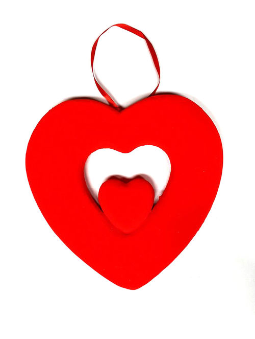 Corazón decorativo grande rojo 24 x 25 cm