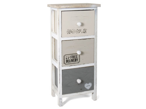 Cajonera de madera 3 cajones Home 20x26x63cm