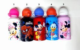 Botella cantimplora aluminio Disney y Spiderman 400 ml