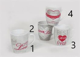 Taza cerámica Corazones 32 cl