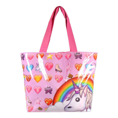 Bolsa playa Emojis Unicornio 48 x 35 x 14 cm