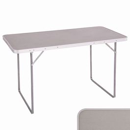 Mesa plegable hierro madera gris/blanco 120 x 60 x 70 cm