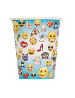 Pack 8 vasos de cartón emojis emoticonos 330ml