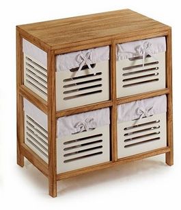 Mueble de madera con 4 cajones blanco