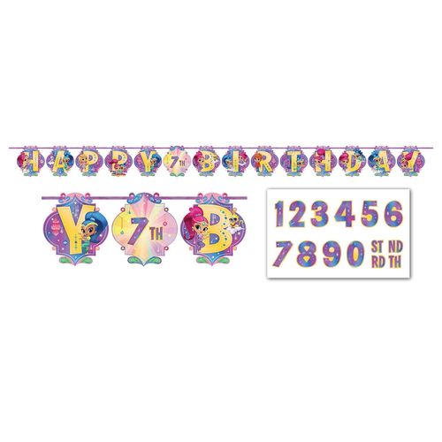Guirnalda Happy Birthday personalizable Shimmer and Shine
