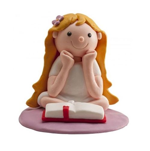 Figura comunin nia leyendo Clay 8cm