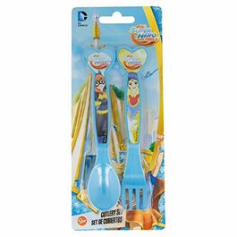 Set 2 cubiertos plástico Super Hero Girls