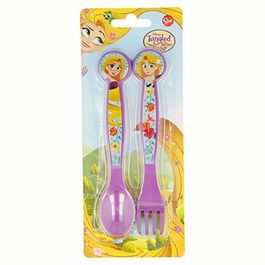 Set 2 cubiertos plástico Enredados