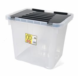 Caja organizadora plástico Nero con tapa 36l