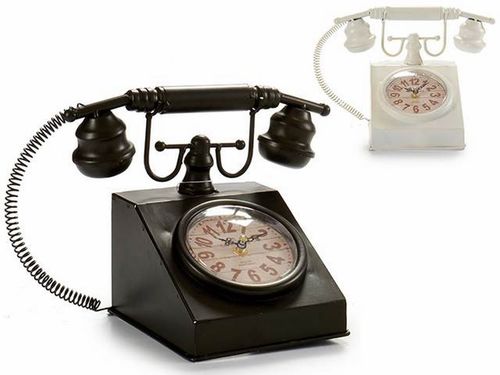 Reloj metal Teléfono "Classic" 18 x 30 x 20,5 cm Negro