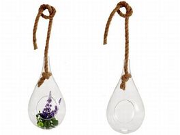 Lágrima cristal colgante con cuerda 25 x 13 cm