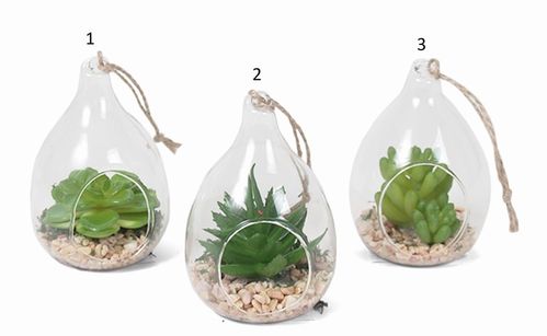 Maceta cristal planta colgante decoración 7 x 6 x 10 cm Modelo 3