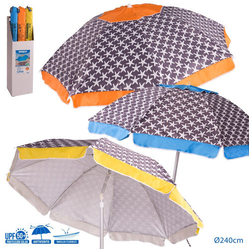 Sombrilla antiviento varilla fibra de vidrio 240 cm
