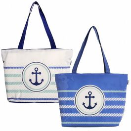 Bolsa playa "Ancla" 50 x 13 x 35 cm azul