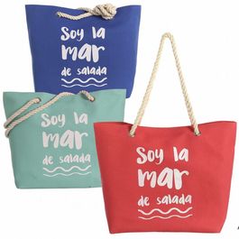 Bolsa de playa " Soy la mar de salada" Roja