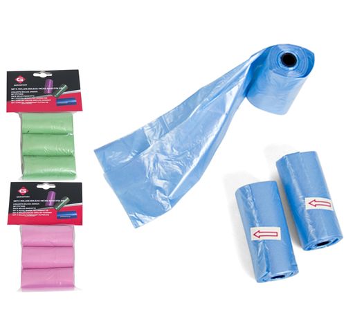 Set 3 rollos de bolsas para mascotas