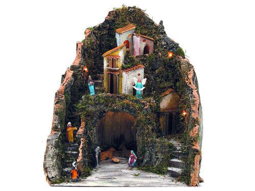 Pueblo con nacimiento luz led