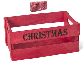 Caja madera navidad roja 27 x 16 x 12.5 m