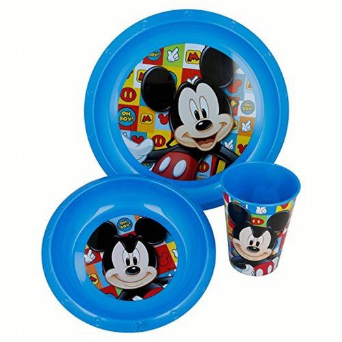 Set desayuno 3 piezas Easy Mickey Mouse (Incluye: plato, cuenco y vaso).