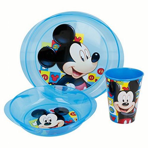 Set desayuno 3 piezas Easy Mickey Mouse (Incluye: plato, cuenco y vaso).