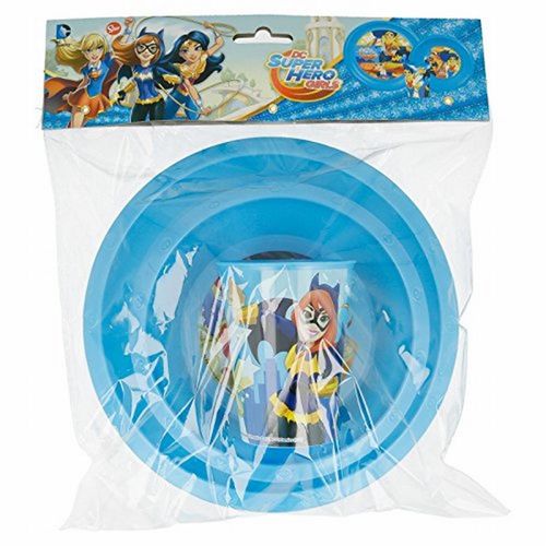 Set desayuno 3 piezas Easy DC Super Hero Girls (Incluye: plato, cuenco y vaso).