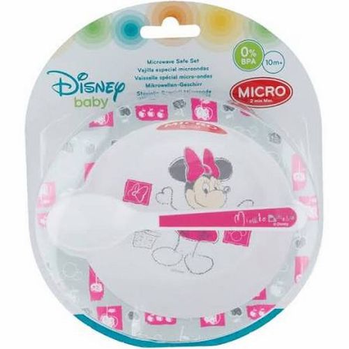 Set apto para microondas 2 piezas Baby Minnie (Cuenco y cuchara)