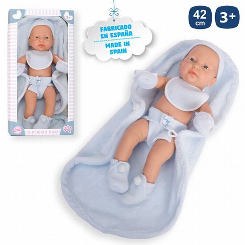 Bebé New Born niño con babero y manta
