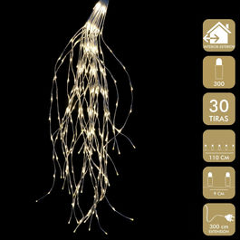 Cascada 300 luces LED Navidad blanco 3 metros