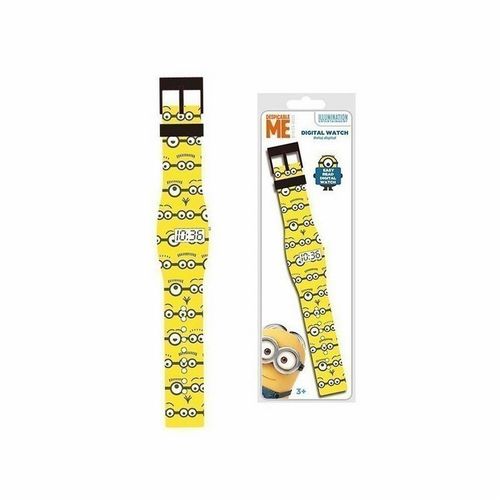 Reloj plano digital color amarillo Minions