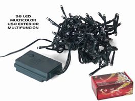 Guirnalda cordón LED uso doméstico 96 luces exterior 5+4 metros multicolor
