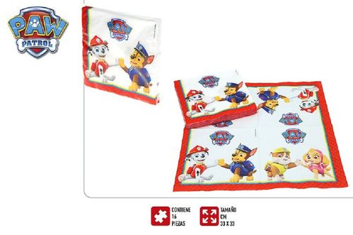 Pack de 16 servilletas de papel de La Patrulla Canina