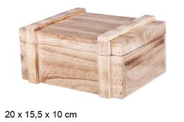 Caja de madera con tapa Vintage 20 x 15.5 x 10 cm
