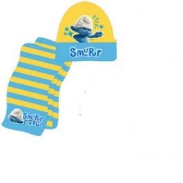 Conjunto gorro y bufanda pitufos azul