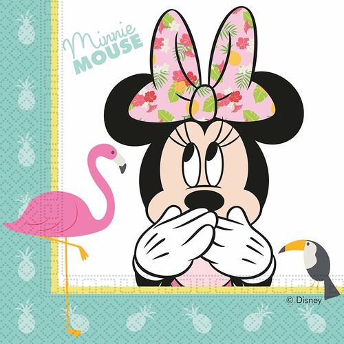 20 Servilletas de papel Minnie tropical 33 x 33 cm