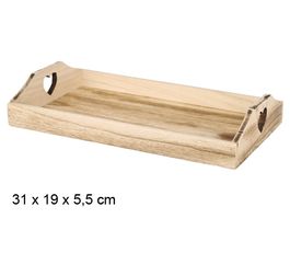 Bandeja madera Vintage Qibao 31 x 19 cm