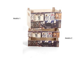 Caja de madera decoración "Road"  20x13x12cm